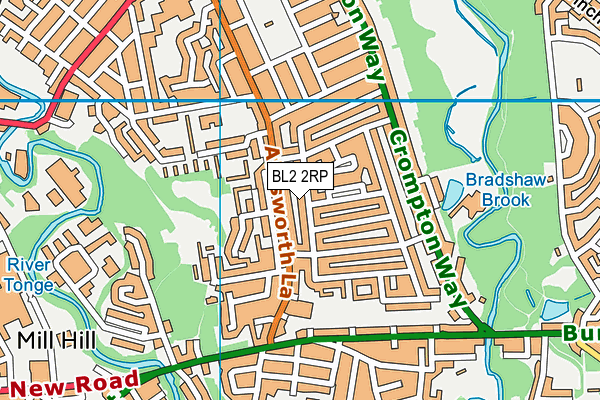 BL2 2RP map - OS VectorMap District (Ordnance Survey)