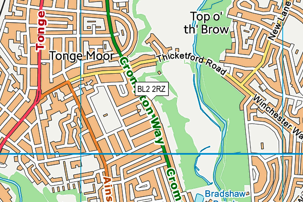 BL2 2RZ map - OS VectorMap District (Ordnance Survey)