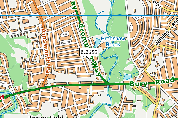 BL2 2SG map - OS VectorMap District (Ordnance Survey)