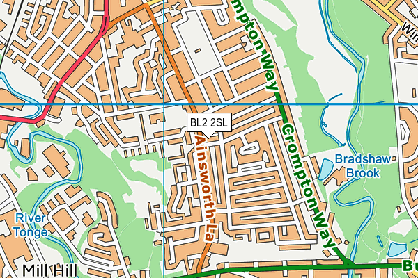 BL2 2SL map - OS VectorMap District (Ordnance Survey)