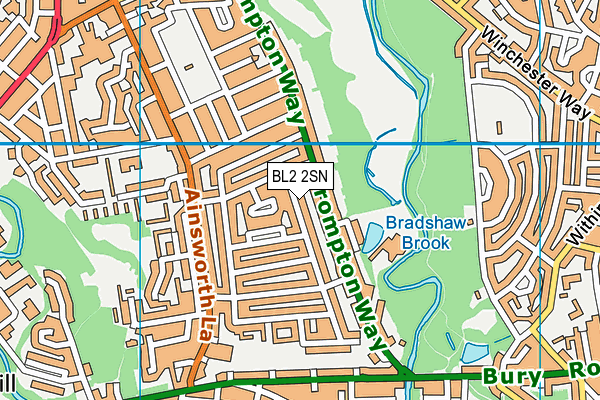 BL2 2SN map - OS VectorMap District (Ordnance Survey)