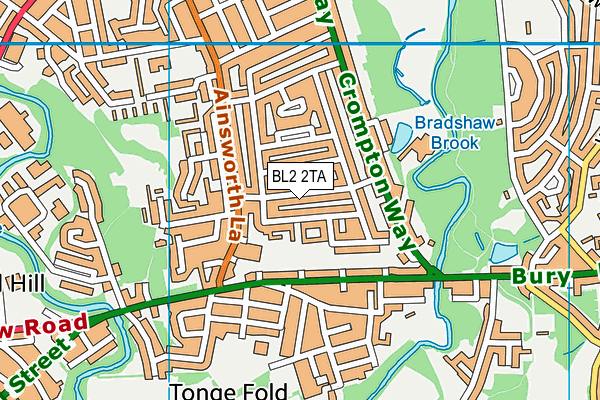 BL2 2TA map - OS VectorMap District (Ordnance Survey)