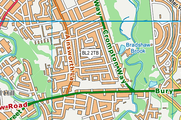 BL2 2TB map - OS VectorMap District (Ordnance Survey)