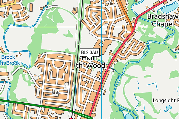 BL2 3AU map - OS VectorMap District (Ordnance Survey)