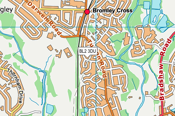 BL2 3DU map - OS VectorMap District (Ordnance Survey)
