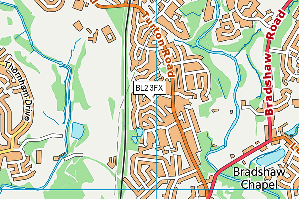 BL2 3FX map - OS VectorMap District (Ordnance Survey)