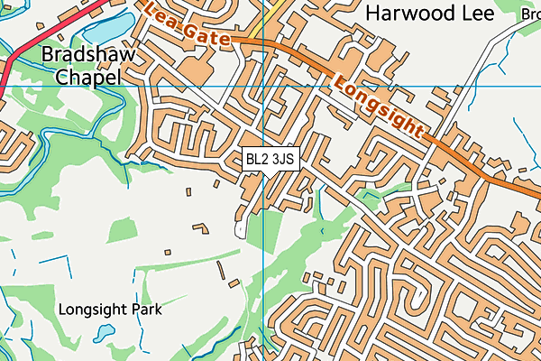 Longsight Park map (BL2 3JS) - OS VectorMap District (Ordnance Survey)