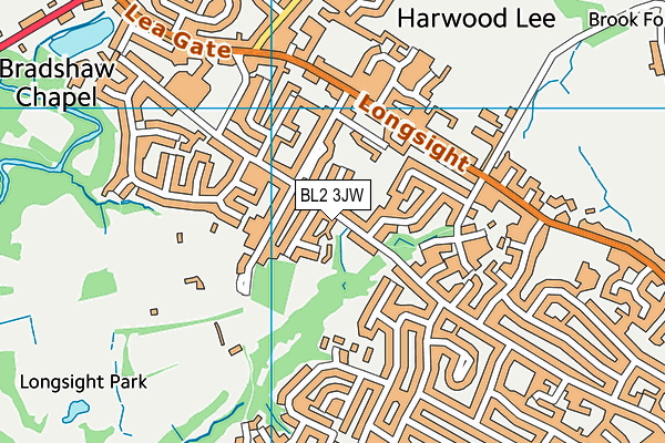 BL2 3JW map - OS VectorMap District (Ordnance Survey)