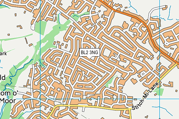 BL2 3NG map - OS VectorMap District (Ordnance Survey)
