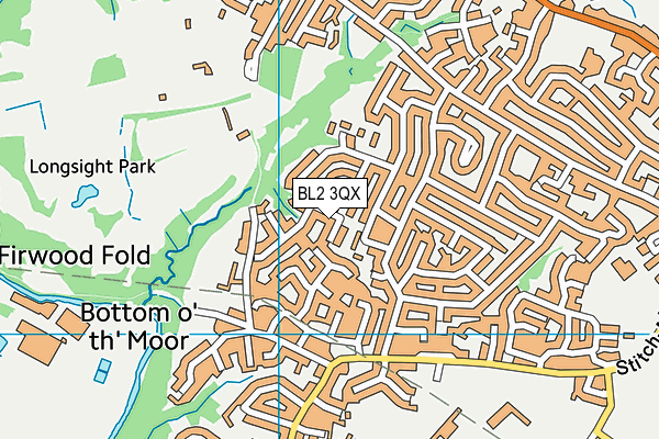 BL2 3QX map - OS VectorMap District (Ordnance Survey)