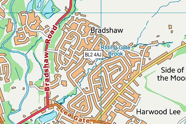 BL2 4AJ map - OS VectorMap District (Ordnance Survey)