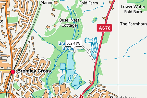 BL2 4JW map - OS VectorMap District (Ordnance Survey)