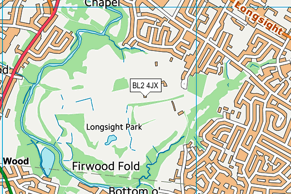 Bolton Open Golf Complex (Closed) map (BL2 4JX) - OS VectorMap District (Ordnance Survey)