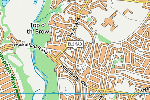 BL2 5AD map - OS VectorMap District (Ordnance Survey)