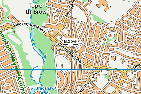 BL2 5AF map - OS VectorMap District (Ordnance Survey)