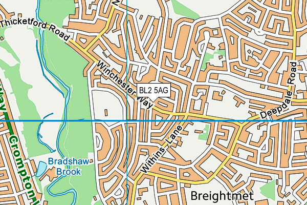 BL2 5AG map - OS VectorMap District (Ordnance Survey)