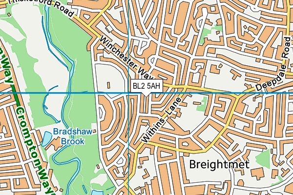 BL2 5AH map - OS VectorMap District (Ordnance Survey)