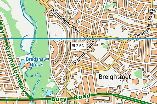 BL2 5AJ map - OS VectorMap District (Ordnance Survey)