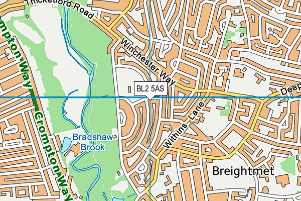 BL2 5AS map - OS VectorMap District (Ordnance Survey)