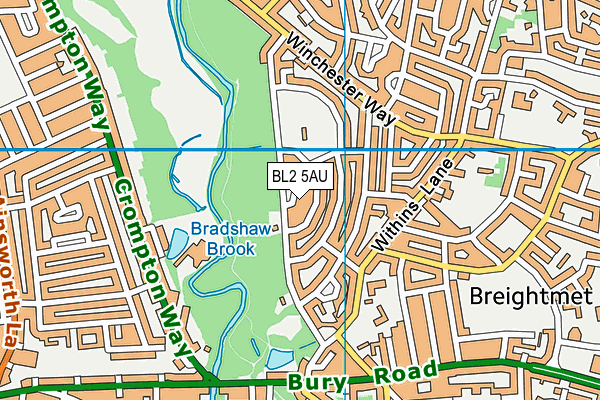 BL2 5AU map - OS VectorMap District (Ordnance Survey)