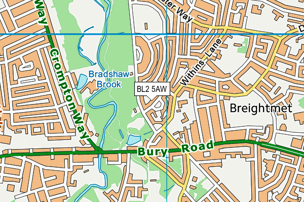 BL2 5AW map - OS VectorMap District (Ordnance Survey)