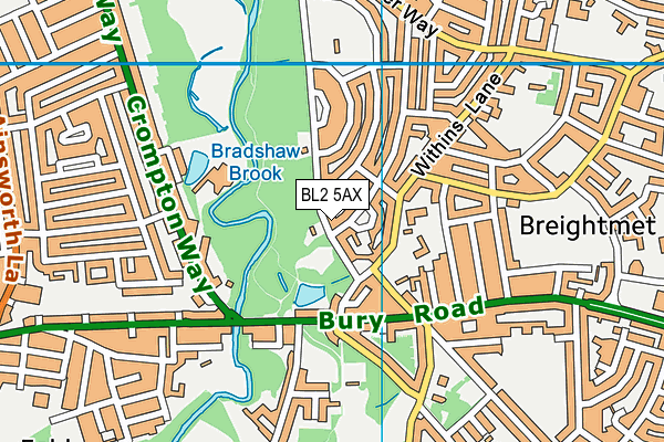 BL2 5AX map - OS VectorMap District (Ordnance Survey)