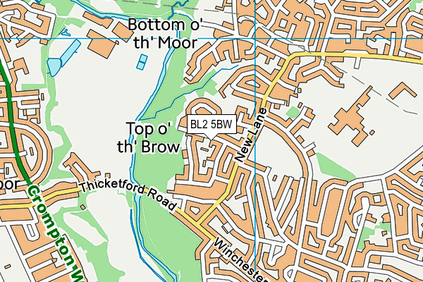 BL2 5BW map - OS VectorMap District (Ordnance Survey)