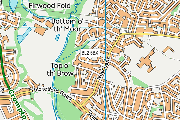 BL2 5BX map - OS VectorMap District (Ordnance Survey)