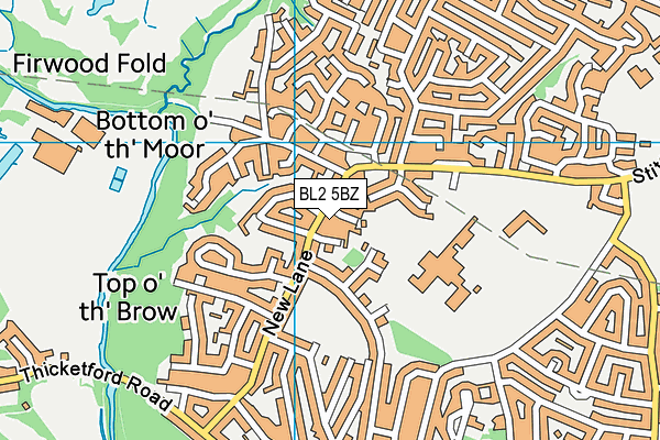 BL2 5BZ map - OS VectorMap District (Ordnance Survey)