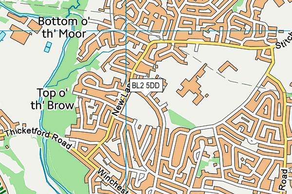 BL2 5DD map - OS VectorMap District (Ordnance Survey)