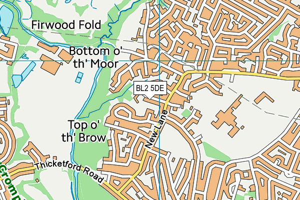BL2 5DE map - OS VectorMap District (Ordnance Survey)