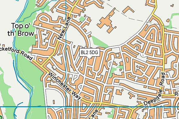 BL2 5DG map - OS VectorMap District (Ordnance Survey)