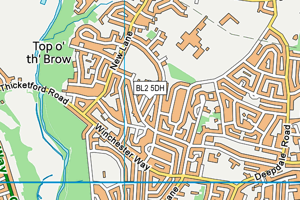 BL2 5DH map - OS VectorMap District (Ordnance Survey)