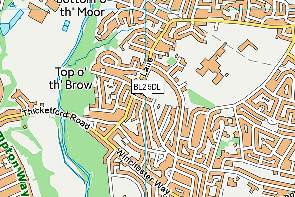 BL2 5DL map - OS VectorMap District (Ordnance Survey)