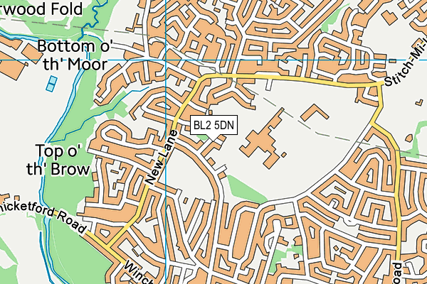 BL2 5DN map - OS VectorMap District (Ordnance Survey)