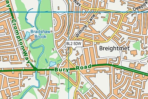 BL2 5DW map - OS VectorMap District (Ordnance Survey)