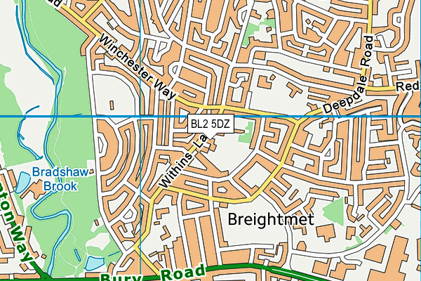 BL2 5DZ map - OS VectorMap District (Ordnance Survey)