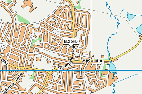 BL2 5HD map - OS VectorMap District (Ordnance Survey)