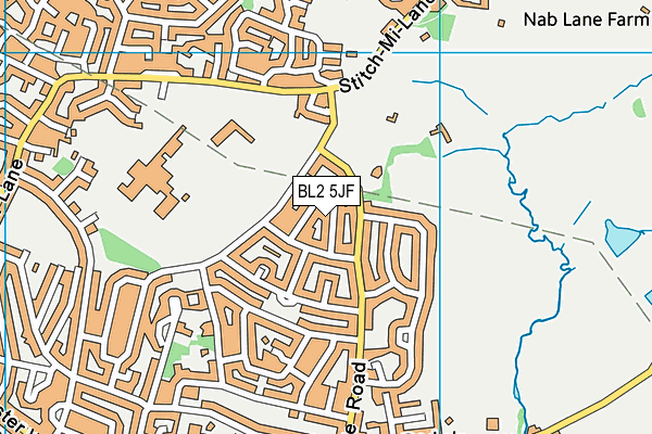 BL2 5JF map - OS VectorMap District (Ordnance Survey)