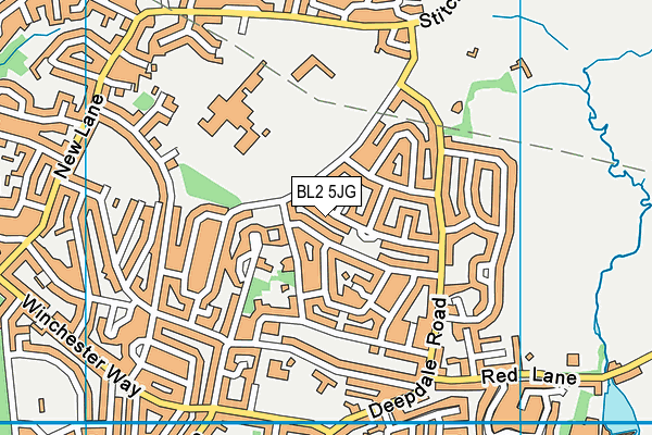 BL2 5JG map - OS VectorMap District (Ordnance Survey)