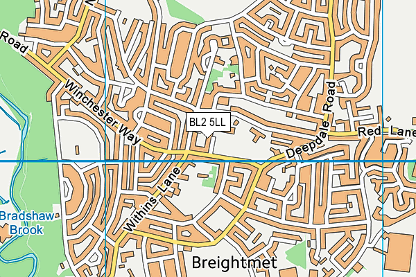 BL2 5LL map - OS VectorMap District (Ordnance Survey)