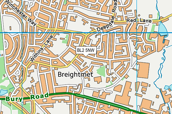 BL2 5NW map - OS VectorMap District (Ordnance Survey)