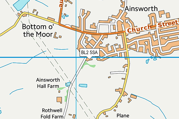 Ainsworth Hall Road map (BL2 5SA) - OS VectorMap District (Ordnance Survey)