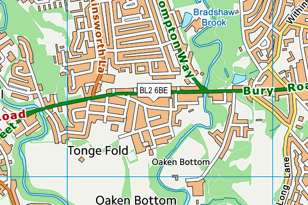BL2 6BE map - OS VectorMap District (Ordnance Survey)
