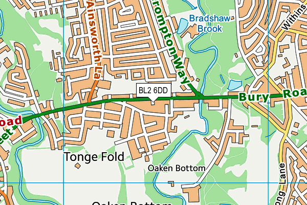 BL2 6DD map - OS VectorMap District (Ordnance Survey)