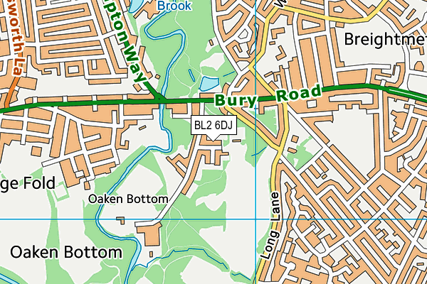 BL2 6DJ map - OS VectorMap District (Ordnance Survey)