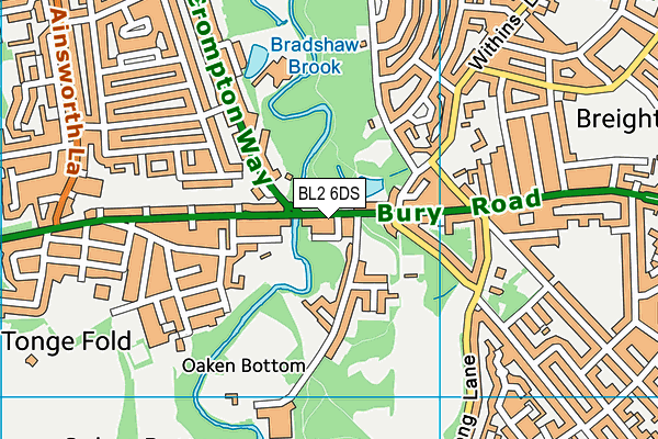 BL2 6DS map - OS VectorMap District (Ordnance Survey)