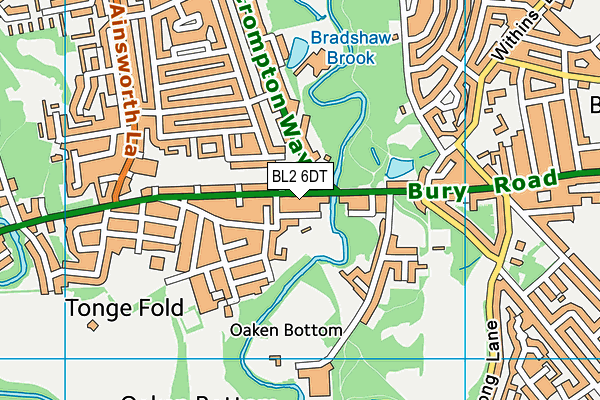 BL2 6DT map - OS VectorMap District (Ordnance Survey)