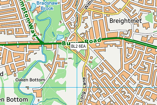 BL2 6EA map - OS VectorMap District (Ordnance Survey)