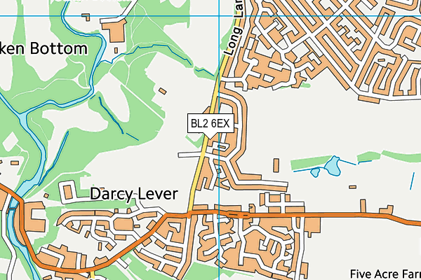 BL2 6EX map - OS VectorMap District (Ordnance Survey)